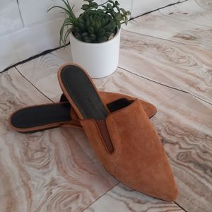 JENNI KAYNE Brown Oiled Leather Mules size 39/8